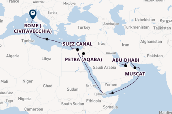 Middle East from Doha, Qatar with the MSC Euribia