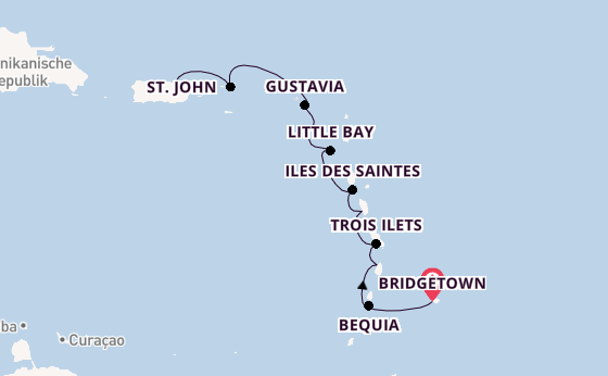 Südliche Karibik ab Bridgetown, Barbados auf der Silver Shadow