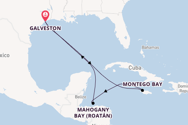 Western Caribbean from Galveston, Texas, USA with the Carnival Horizon