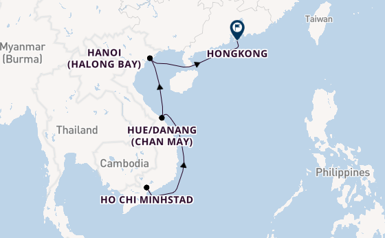 Zuidoost-Azië vanaf Ho Chi Minhstad, Vietnam met de Azamara Quest