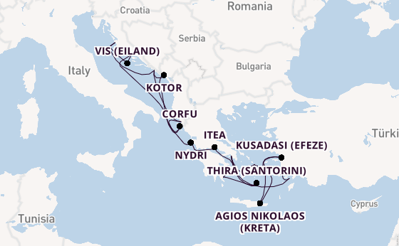 Oostelijke Middellandse Zee vanaf Athene (Piraeus), Griekenland met de Seabourn Quest