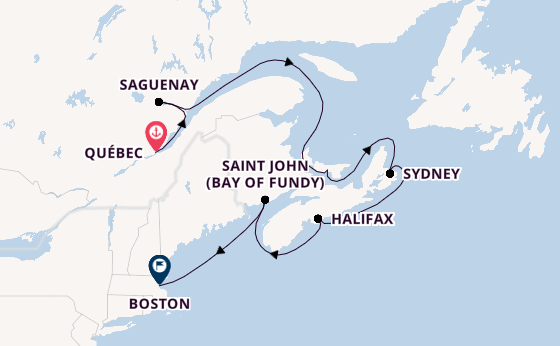 Nieuw-Engeland vanaf Québec, Canada met de Sapphire Princess