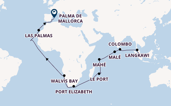 Zuidoost-Azië vanaf Singapore, Singapore met AIDAstella