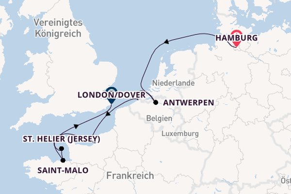 Vereinigtes Königreich ab Hamburg, Deutschland auf der Seabourn Quest