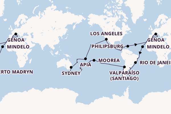 World Cruise from Marseille, France with the MSC Magnifica
