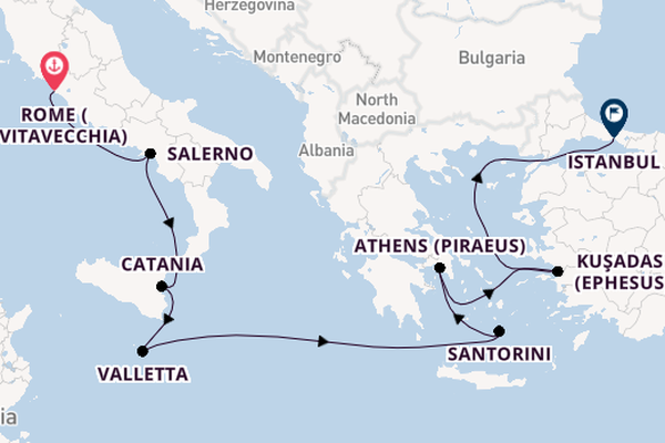 Mediterranean Sea from Rome (Civitavecchia), Italy with the Norwegian Viva