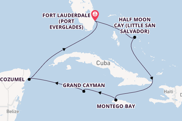 Western Caribbean from Fort Lauderdale (Port Everglades), Florida with the Nieuw Amsterdam