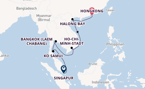 Südostasien ab Hongkong, China auf der Seven Seas Explorer