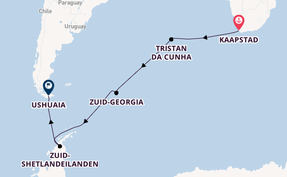 trans-Atlantisch vanaf Kaapstad, Zuid-Afrika met de HANSEATIC spirit