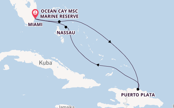 Karibik ab Miami auf der MSC Seashore