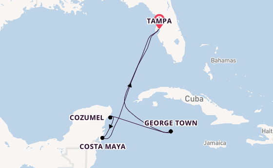 Western Caribbean from Tampa, Florida, USA with the Celebrity Constellation