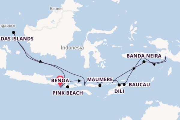 Indonesia from Benoa, Bali, Indonesia with the Le Jacques Cartier