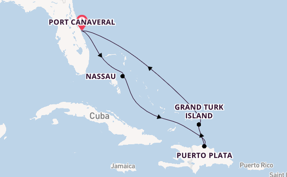 Caribbean from Port Canaveral, Florida, USA with the Adventure of the Seas