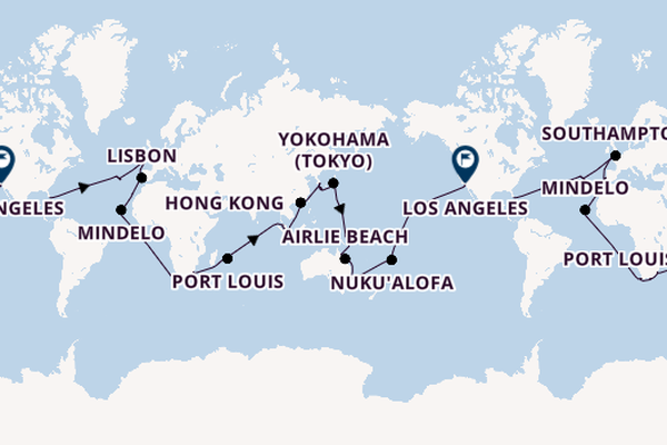Round-the-World Trip from Miami, Florida, USA with the Queen Elizabeth