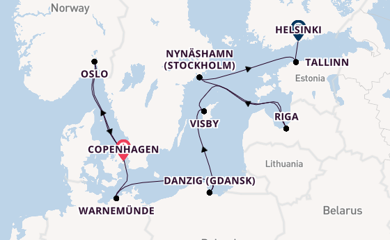 Norway from Copenhagen, Denmark with the Norwegian Sun