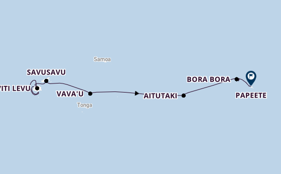 Polynesië vanaf Lautoka, Fiji met de Le Jacques Cartier
