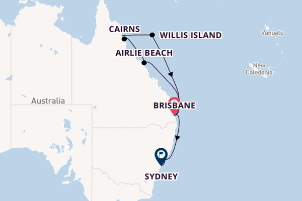 Australia from Brisbane, Australia with the Diamond Princess