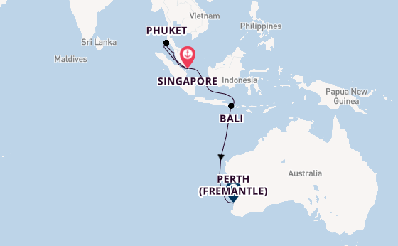 Southeast Asia from Singapore, Singapore with the Sapphire Princess