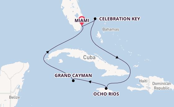 Caribbean from Miami, Florida, USA with the Carnival Magic