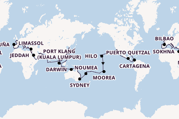 World Cruise from Miami, Florida with the Vista