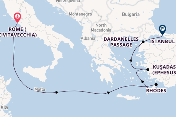 Mediterranean from Rome (Civitavecchia), Italy with the Queen Victoria