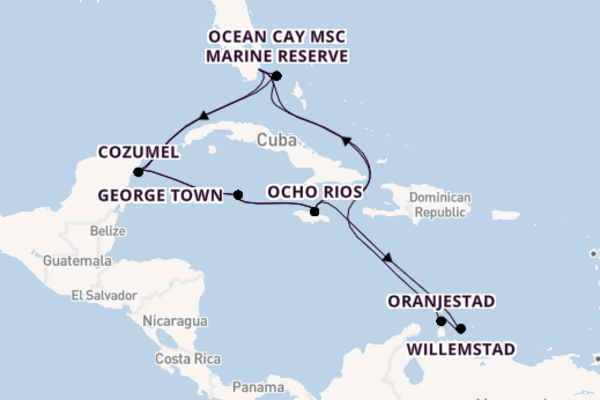 Caribbean vanaf Miami, United States met de MSC Divina