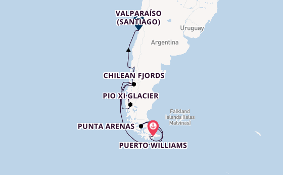 Patagonia from Puerto Williams, Chile with the Silver Cloud