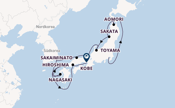 Japan ab Tokio, Japan auf der Azamara Pursuit