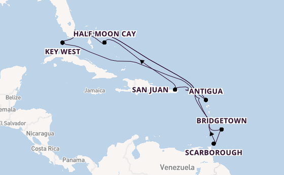 Caribbean vanaf Fort Lauderdale, Verenigde Staten met de Nieuw Amsterdam