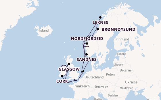 Britische Inseln ab Southampton, Großbritannien auf der EXPLORA IV