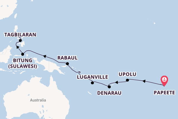 Polynesië vanaf Papeete, Frans-Polynesië met de VASCO DA GAMA