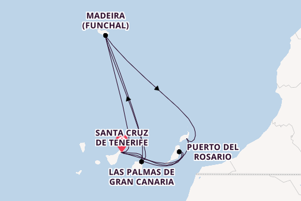 Canary Islands from Santa Cruz de Tenerife, Spain with the Azura