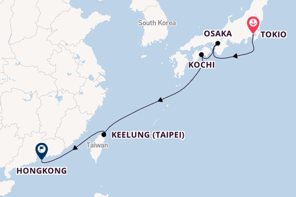 Oost-Azië vanaf Tokio, Japan met de Seabourn Encore