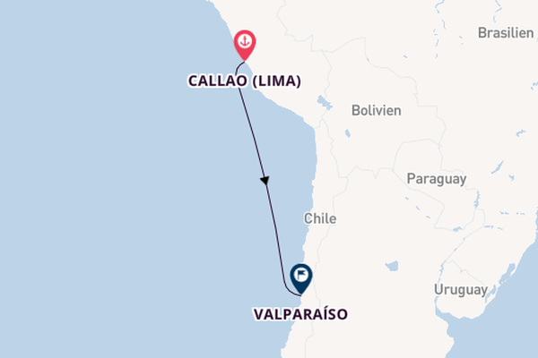 Südamerika ab Callao (Lima), Peru auf der L'Austral