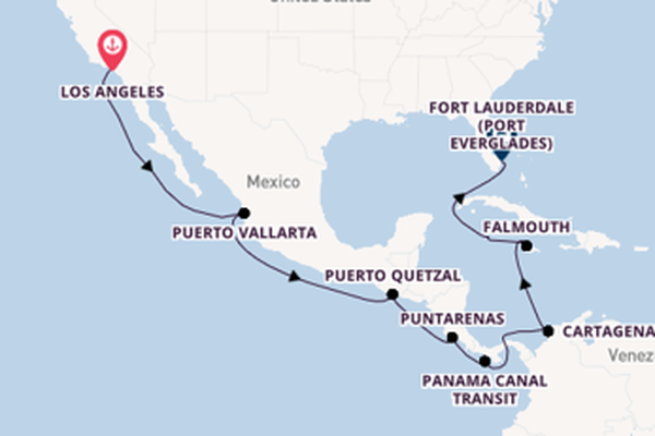 Central America from Los Angeles, California, USA with the Celebrity Summit