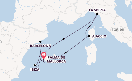 Westliches Mittelmeer ab Palma de Mallorca auf AIDAcosma