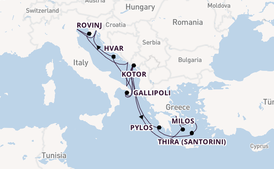 Oostelijke Middellandse Zee vanaf Fusina (Venice) met de EXPLORA II