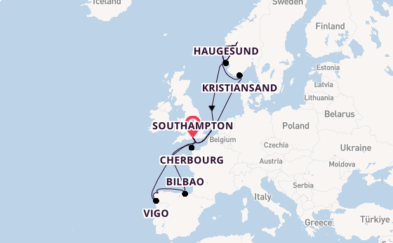 Norway from Southampton, England with the Arvia