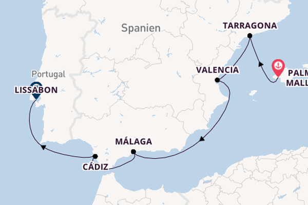 Westliches Mittelmeer ab Palma de Mallorca, Spanien auf der EUROPA 2