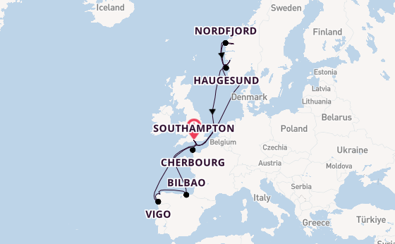 Norway from Southampton, England with the Arvia