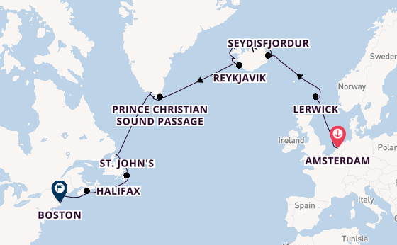 Transatlantic from Amsterdam, Netherlands with the Zuiderdam