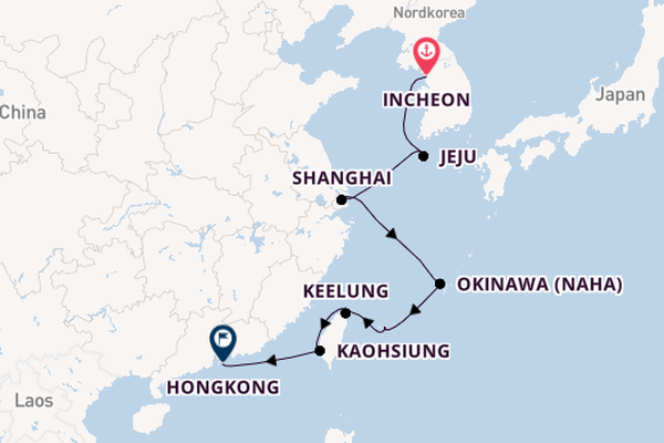 Ostasien ab Incheon, Südkorea auf der Seven Seas Splendor