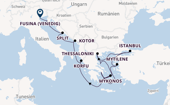 Östliches Mittelmeer ab Piräus (Athen), Griechenland auf der EXPLORA I