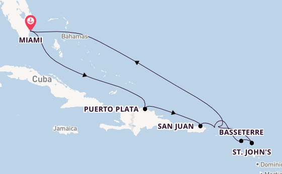 Caribbean from Miami, Florida, USA with the Sonata (Oceania)