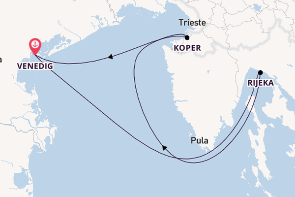 Mittelmeer ab Venedig, Italien auf der MSC Opera