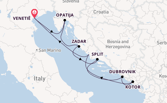Oostelijke Middellandse Zee vanaf Venetië, Italië met de Azamara Onward