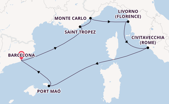 Westelijke Middellandse Zee vanaf Barcelona, Spanje met de EXPLORA II