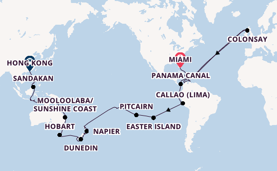 World Cruise from Miami, Florida with the Azamara Onward