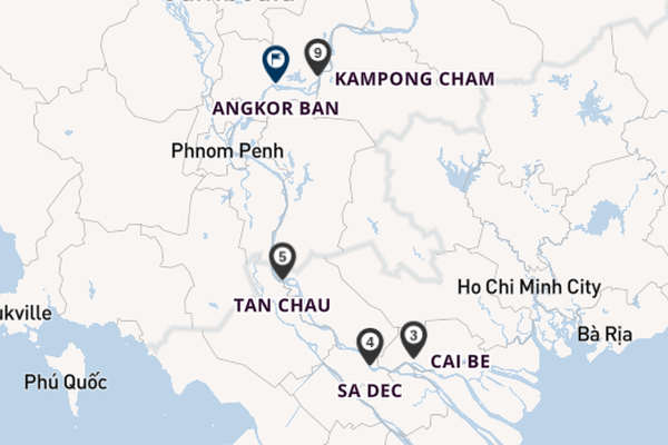 South East Asia from My Tho (Ho Chi Minh City), Vietnam with the AmaDara