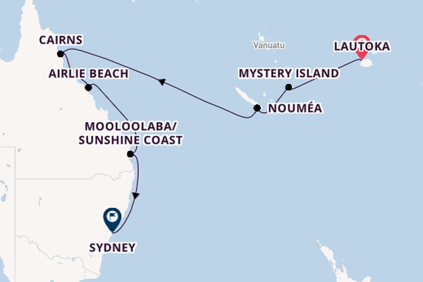 Australia from Lautoka, Fiji with the Seven Seas Splendor